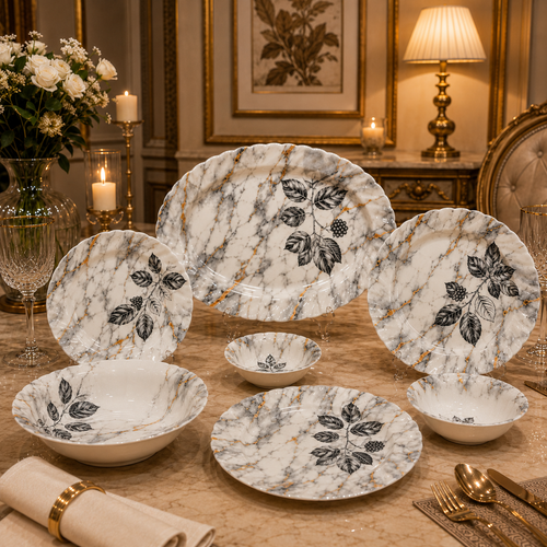Turkish Grey Double Glaze Melamine Dinner Set