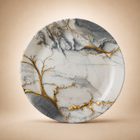 Grey Marble Single Glaze Melamine Plates