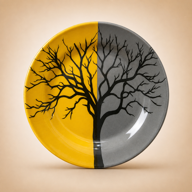 Tree Single Glaze Melamine Plates