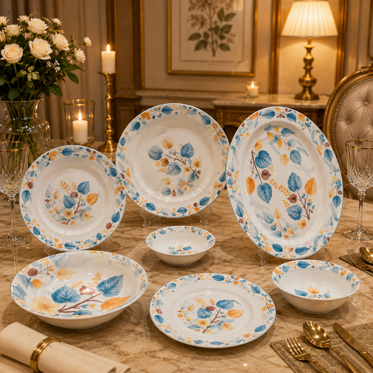 Tarf Double Glaze Melamine Dinner Set