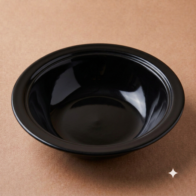 Black Solid Bowl – Double Glaze