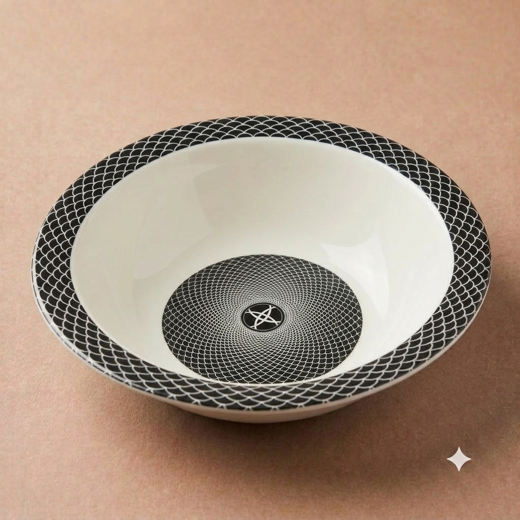 Black Scale Pattern Bowl – Double Glaze