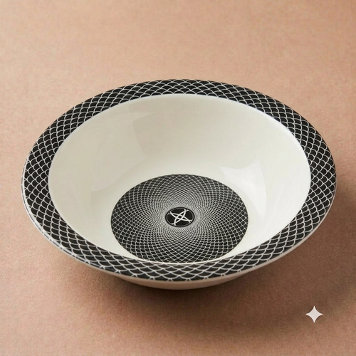Black Scale Pattern Bowl – Double Glaze