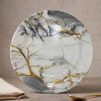 Grey Marble Single Glaze Melamine Plates