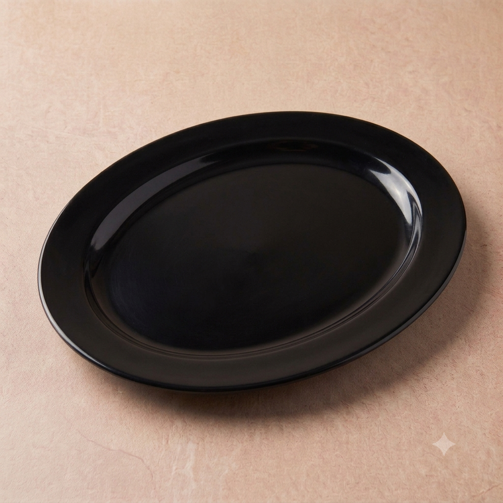 Color Black Double Glaze Melamine Serving Dish