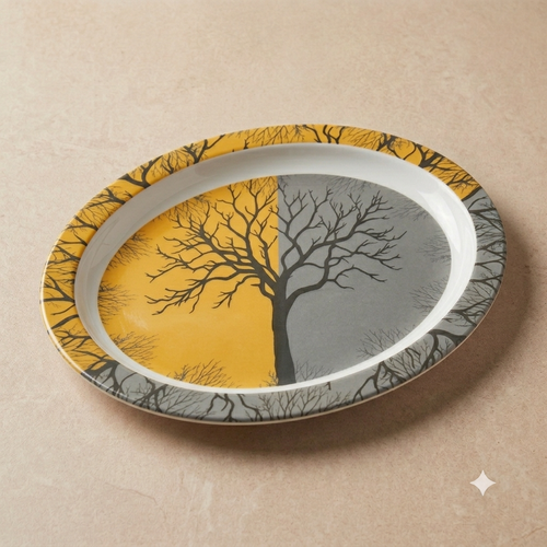 Tree Single Glaze Melamine Serving DIsh