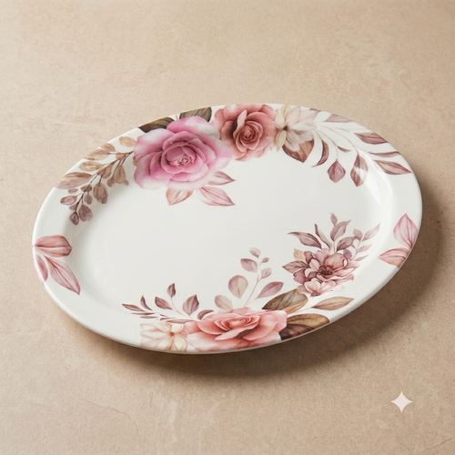 Rose Gold Double Glaze Melamine Serving Dish