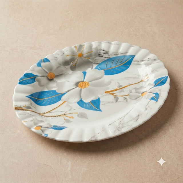 Turkish Blue Double Glaze Melamine Serving Dish